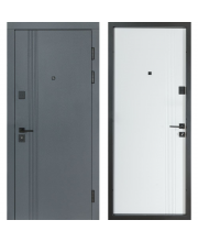 Входная дверь Булат модель К-61 квадра мод.172 графит матовый/белая шагрень (квартирный тип)